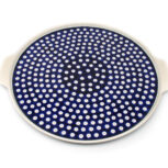 Talerz termoodporny na pizzę Kropki, Ceramika Bolesławiec