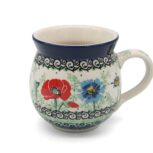 070 Kubek baryłka średni Polna Łąka, Ceramika Bolesławiec