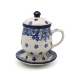 122 Kubek do zaparzania herbaty i ziół Eleganckie Kwiaty, Ceramika Bolesławiec