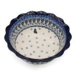 628 Miska głęboka Kwiaty z Niebieskim Motylkiem, Ceramika Bolesławiec