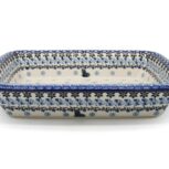 Duża forma do pieczenia Kwiaty z Niebieskim Motylkiem, Ceramika Bolesławiec (2)