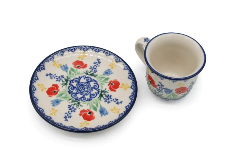 Filiżanka espresso Maki i Żółte Motyle, Ceramika Bolesławiec (2) Filiżanka espresso Maki i Żółte Motyle, Ceramika Bolesławiec (2)