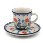 Filiżanka espresso Maki i Żółte Motyle, Ceramika Bolesławiec