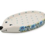 Jeż na rzeżuchę Niebieski Kwiatowy Wianuszek, Ceramika Bolesławiec (2)