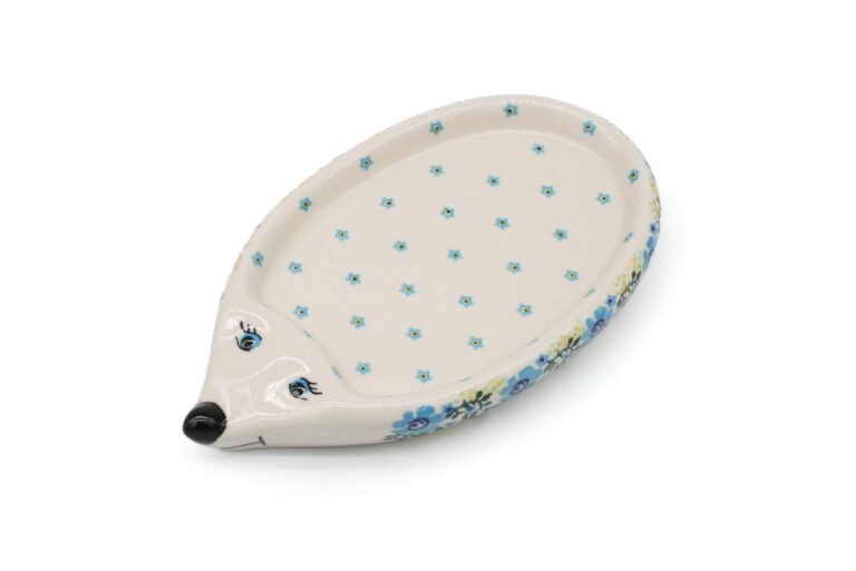 Jeż na rzeżuchę Niebieski Kwiatowy Wianuszek, Ceramika Bolesławiec