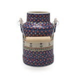 Kanka na mleko duża, wzór Fioletowy, Ceramika Bolesławiec