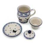 Kubek do zaparzania herbaty i ziół Czarne Kotki, Ceramika Bolesławiec (2)