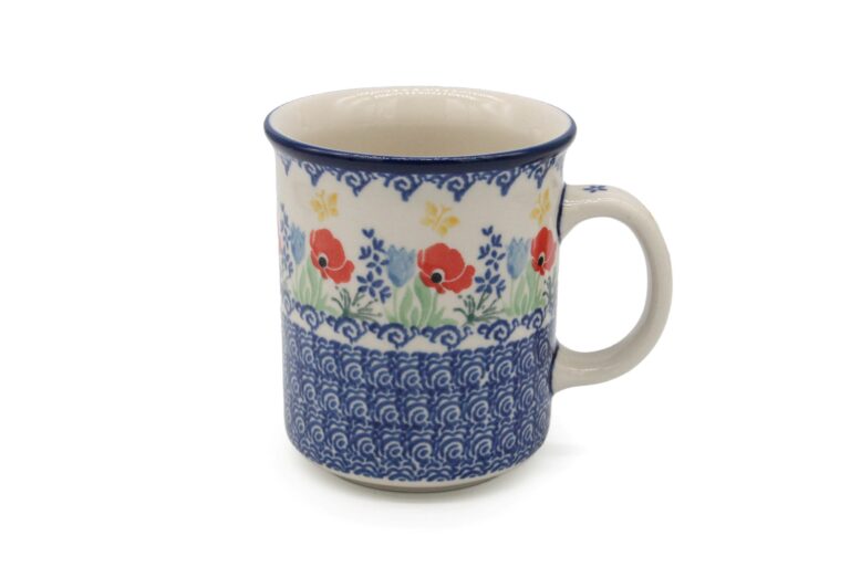 Kubek prosty Maki i Żółte Motyle, Ceramika Bolesławiec