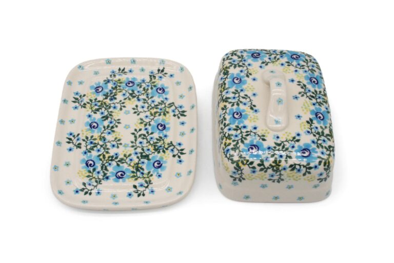 Maselniczka Niebieski Kwiatowy Wianuszek, Ceramika Bolesławiec (2) Maselniczka Niebieski Kwiatowy Wianuszek, Ceramika Bolesławiec (2)