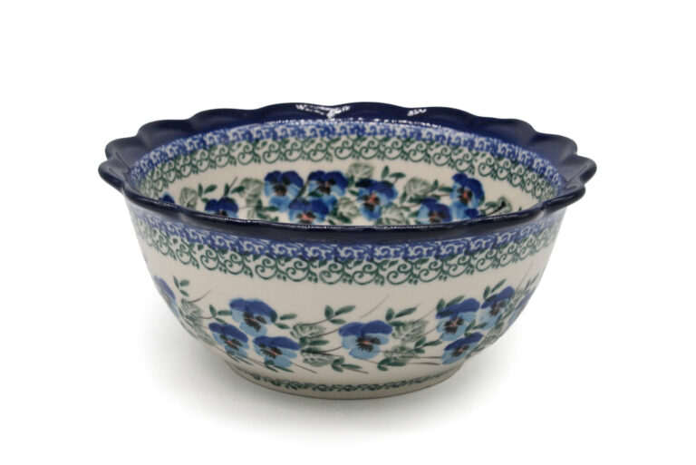 Miska średnia z falbaną Drobne Bratki, Ceramika Bolesławiec (2) Miska średnia z falbaną Drobne Bratki, Ceramika Bolesławiec (2)