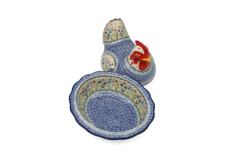 Pojemnik Kura Kolorowa Wiosenna Łąka, Ceramika Bolesławiec (2) Pojemnik Kura Kolorowa Wiosenna Łąka, Ceramika Bolesławiec (2)