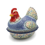 Pojemnik Kura Kolorowa Wiosenna Łąka, Ceramika Bolesławiec