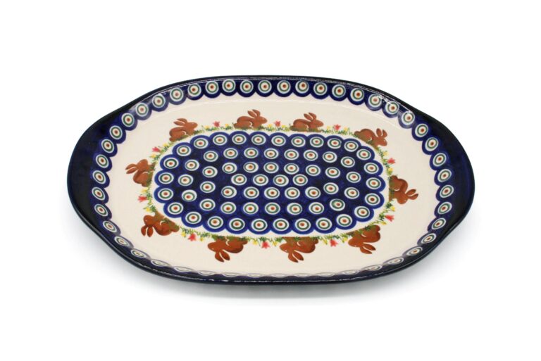 Półmisek – taca z uchwytami Zajączek i Oczko, Ceramika Bolesławiec