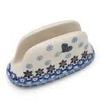 Serwetnik Kwiaty z Niebieskim Motylkiem, Ceramika Bolesławiec (2)