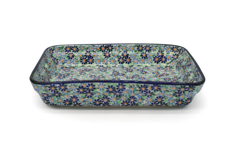 Średni zapiekacz prostokątny, wzór Zielono - Niebieski, Ceramika Bolesławiec (2) Średni zapiekacz prostokątny, wzór Zielono - Niebieski, Ceramika Bolesławiec (2)