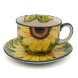 Unikatowa filiżanka Słoneczniki, Ceramika Bolesławiec