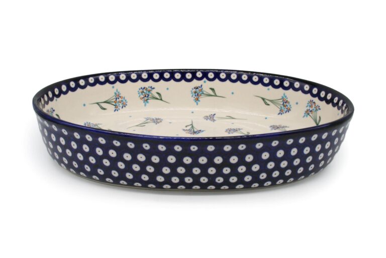 Zapiekacz owalny XL Niebieskie Kwiecie, Ceramika Bolesławiec (2) Zapiekacz owalny XL Niebieskie Kwiecie, Ceramika Bolesławiec (2)