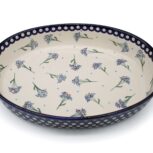 Zapiekacz owalny XL Niebieskie Kwiecie, Ceramika Bolesławiec