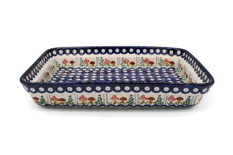 Zapiekacz prostokątny Kropki i Grzybki, Ceramika Bolesławiec (2) Zapiekacz prostokątny Kropki i Grzybki, Ceramika Bolesławiec (2)