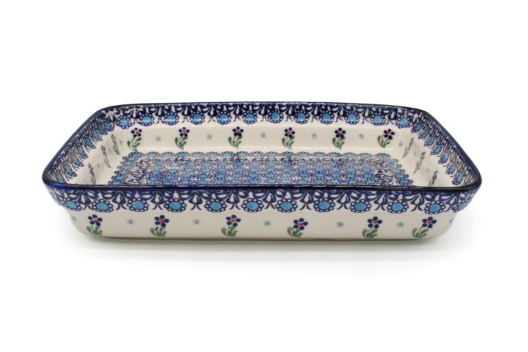 Zapiekacz prostokątny Niebieskie Kropki i Kwiatuszki, Ceramika Bolesławiec (2) Zapiekacz prostokątny Niebieskie Kropki i Kwiatuszki, Ceramika Bolesławiec (2)