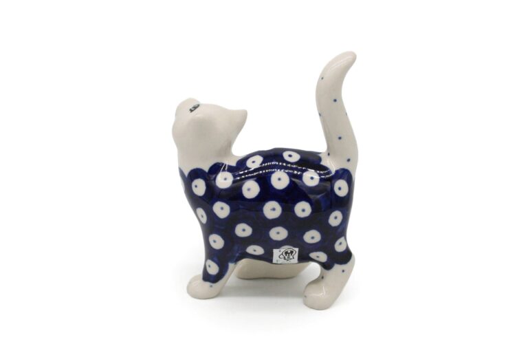 Ceramiczna figurka kota, wzór Kropki, Ceramika Bolesławiec (2) Ceramiczna figurka kota, wzór Kropki, Ceramika Bolesławiec (2)