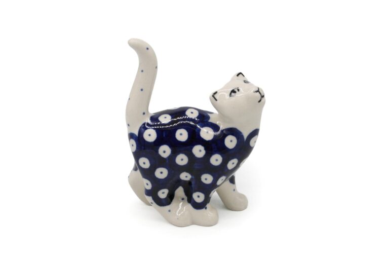 Ceramiczna figurka kota, wzór Kropki, Ceramika Bolesławiec
