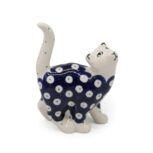 Ceramiczna figurka kota, wzór Kropki, Ceramika Bolesławiec