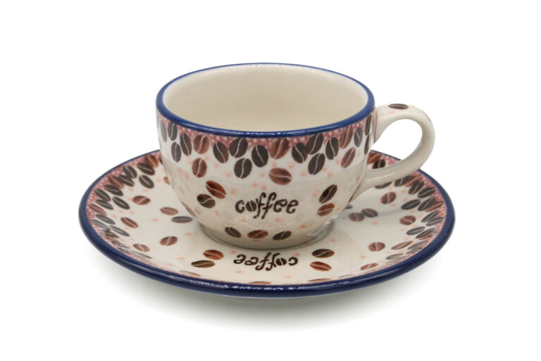 Filiżanka duże espresso, wzór Kawowy, Ceramika Bolesławiec
