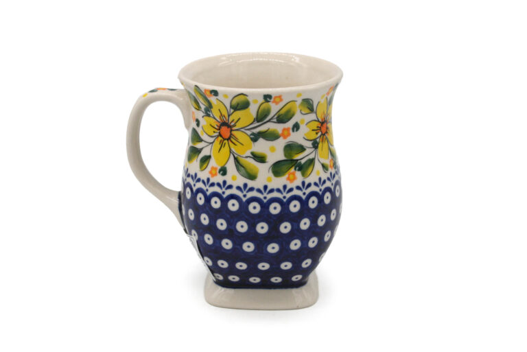 Kubek na kwadratowej nóżce Żółte Kwiaty, Ceramika Bolesławiec (2) Kubek na kwadratowej nóżce Żółte Kwiaty, Ceramika Bolesławiec (2)