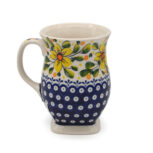 Kubek na kwadratowej nóżce Żółte Kwiaty, Ceramika Bolesławiec (2)