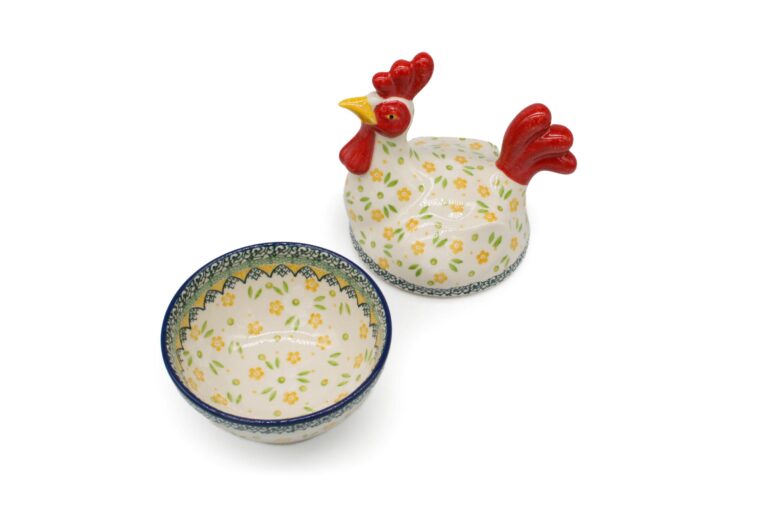 Pojemnik Kogut Drobne Żółte Kwiatuszki, Ceramika Bolesławiec (2) Pojemnik Kogut Drobne Żółte Kwiatuszki, Ceramika Bolesławiec (2)