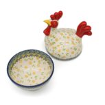 Pojemnik Kogut Drobne Żółte Kwiatuszki, Ceramika Bolesławiec (2)