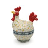 Pojemnik Kogut Drobne Żółte Kwiatuszki, Ceramika Bolesławiec