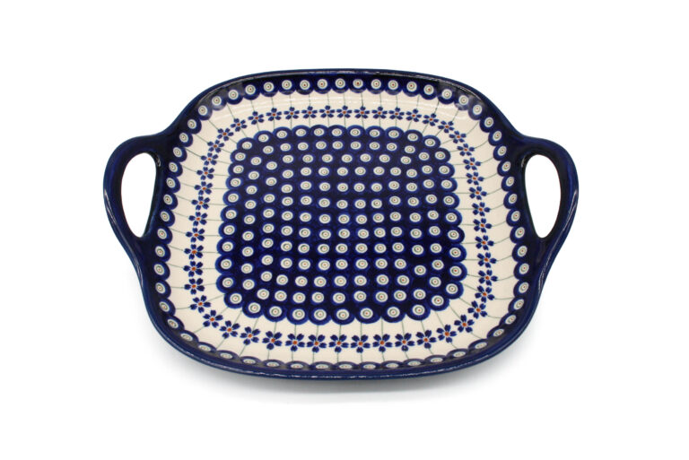 Taca kwadratowa Kropka i Kwiatek, Ceramika Bolesławiec