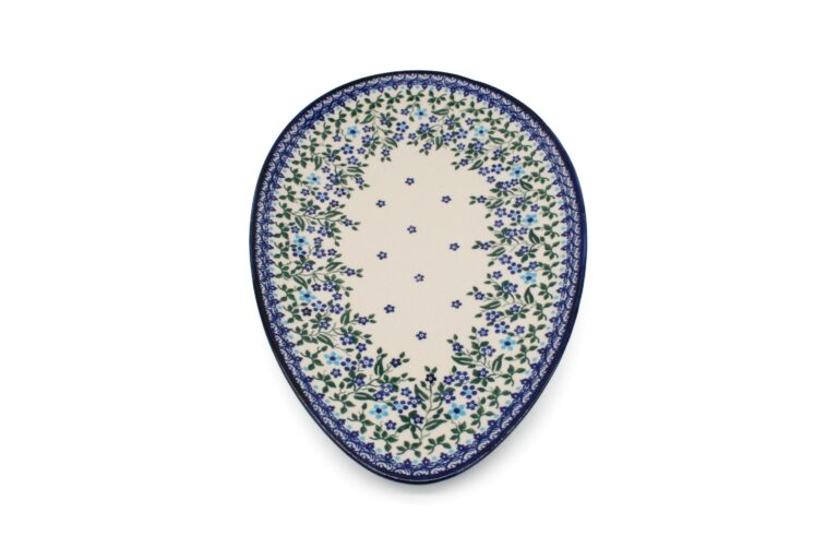 Talerz - jajo bardzo duży Drobne Niezapominajki, Ceramika Bolesławiec