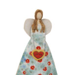 Unikatowy anioł w kwiecistej sukni z serduszkiem + Zawieszka (2)