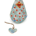 Unikatowy anioł w kwiecistej sukni z serduszkiem + Zawieszka (3)