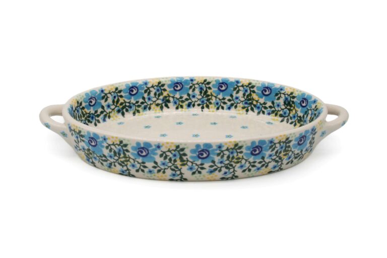 Uniwersalny zapiekacz owalny z uszami Niebieski Kwiatowy Wianuszek, Ceramika Bolesławiec (2) Uniwersalny zapiekacz owalny z uszami Niebieski Kwiatowy Wianuszek, Ceramika Bolesławiec (2)
