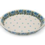 Uniwersalny zapiekacz owalny z uszami Niebieski Kwiatowy Wianuszek, Ceramika Bolesławiec