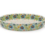 Uniwersalny zapiekacz owalny z uszami Radosne Kwiatuszki, Ceramika Bolesławiec (2)