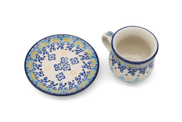 Baryłka ze spodeczkiem na espresso Gwiazdki i Kwiatuszki, Ceramika Bolesławiec (2) Baryłka ze spodeczkiem na espresso Gwiazdki i Kwiatuszki, Ceramika Bolesławiec (2)