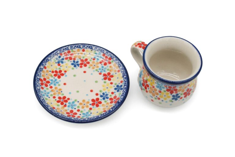 Baryłka ze spodeczkiem na espresso Letnie Kwiatuszki, Ceramika Bolesławiec (2) Baryłka ze spodeczkiem na espresso Letnie Kwiatuszki, Ceramika Bolesławiec (2)