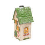 Domek ceramiczny na świeczkę - Zielony dach 4 (2)