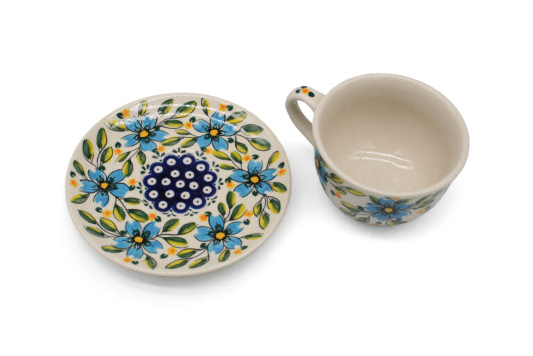 Filiżanka Błękitne Kwiaty, Ceramika Bolesławiec (2) Filiżanka Błękitne Kwiaty, Ceramika Bolesławiec (2)