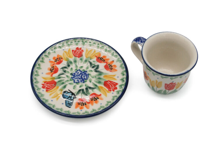 Filiżanka espresso Motyl i Kwiecie, Ceramika Bolesławiec (2) Filiżanka espresso Motyl i Kwiecie, Ceramika Bolesławiec (2)