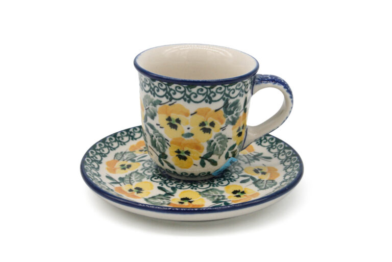 Filiżanka espresso Żółte Bratki, Ceramika Bolesławiec