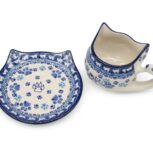 Kocia filiżanka ze spodkiem, wzór Koty 2, Ceramika Bolesławiec (2)