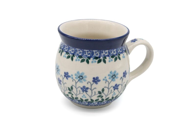 Kubek baryłka mały Kobaltowy Ogród, Ceramika Bolesławiec
