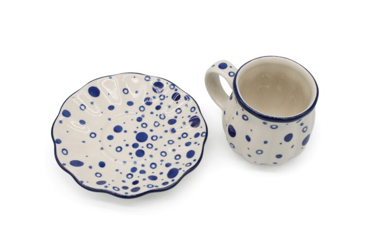 Kubek - dynia ze spodkiem Szafirowe Kropki, Ceramika Bolesławiec (2) Kubek - dynia ze spodkiem Szafirowe Kropki, Ceramika Bolesławiec (2)