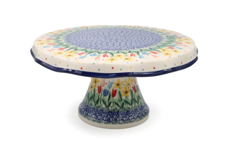 Patera na tort Żonkile i Tulipany, Ceramika Bolesławiec
